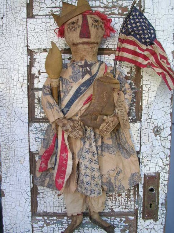 Items similar to Primitive Folkart Patriotic Liberty Doll PATTERN-SPPO Libby Ann on Etsy