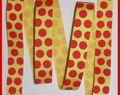 Sugar Dots Red Yellow Grosgrain Ribbon Big Polka Dot Bright 7/8 inches wide cbseveneight