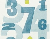 Letterpress Art Print of Wood Type Collage, 8x10, Make the Numbers Dance, Wall Art