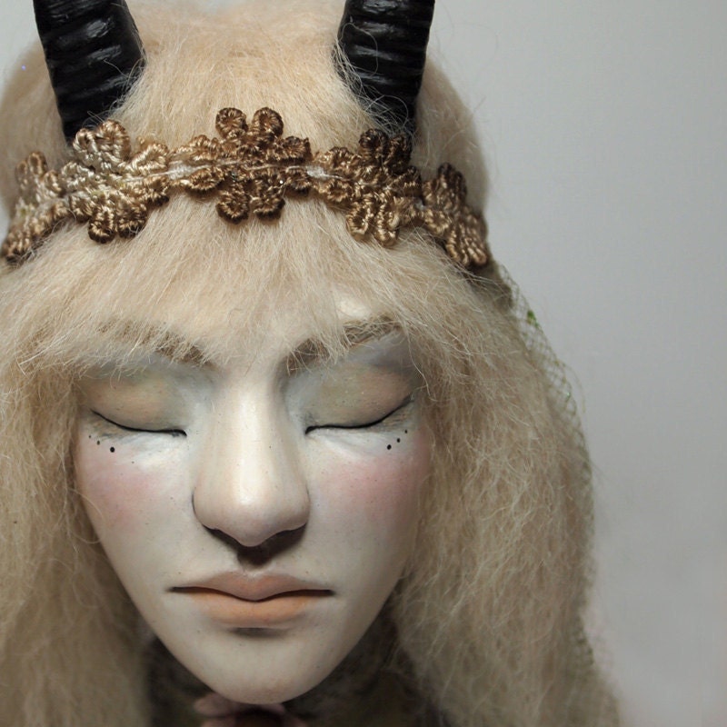 Wise Girl OOAK Hand-sculpted Art Doll Bust