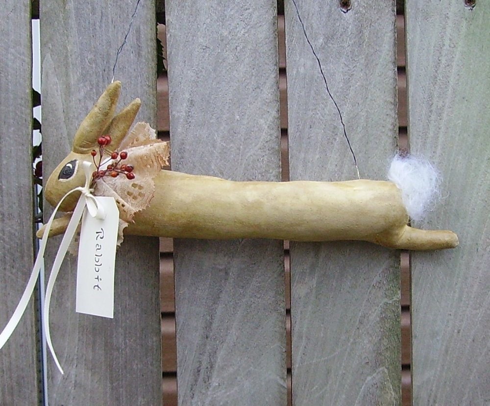 Primitive Rabbit Doll Easter Folk Art Spring