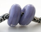 LAVENDER BLUE Pair Odd Lot European Charm Lampwork Glass Beads - TANERES
