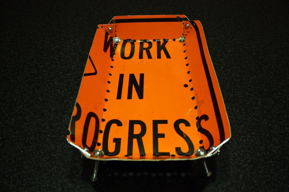 Work In Progress Road Sign Bowl