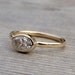 Delicate Oval Moissanite and Recycled 14k Yellow Gold Solitaire Engagement Ring, Made to Order