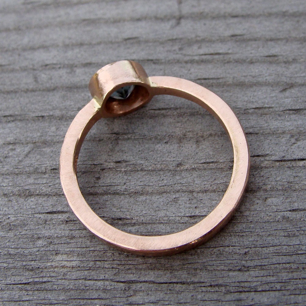 Fair Trade Malawi Sapphire and Recycled 14k Rose Gold Ring, Made to Order - Engagement, Wedding, or Right Hand Ring - Diamond Alternative