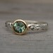 Afghan Tourmaline, Recycled 14k Gold, and Recycled Sterling Silver Wedding Ring, size 7.75