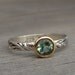 Afghan Tourmaline, Recycled 14k Gold, and Recycled Sterling Silver Wedding Ring, size 7.75
