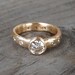 Engagement Ring - Moissanite, Ruby, and Recycled 14k Gold, Made To Order