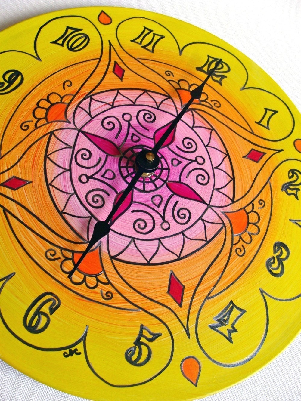 Morocco Clock - Geometric Mandala Home Decor made from Recycled Record