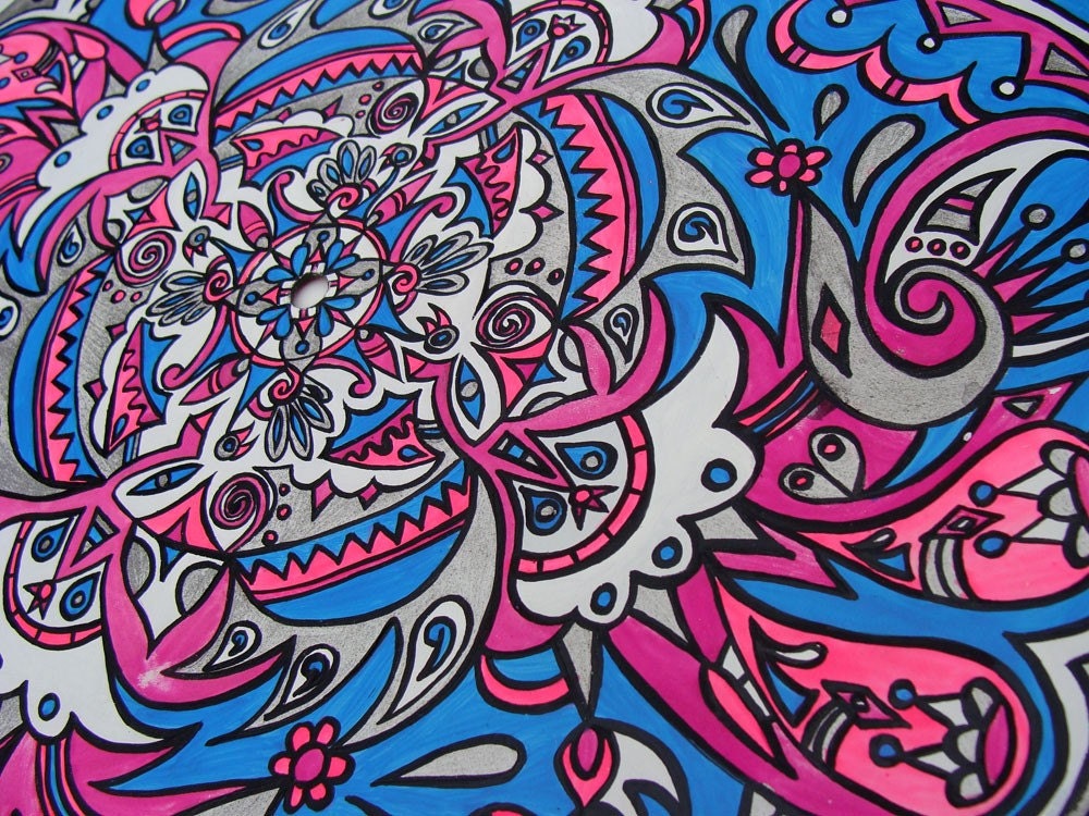 Flurry  -  Original Mandala Painting on Recycled Vinyl Record