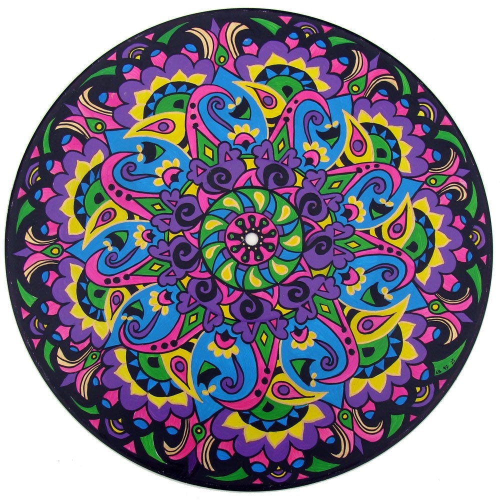 RESERVED FOR PATRICK Paisley  -  Original Mandala Painting on Recycled Vinyl Record