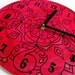 Fuchsia Red Mandala Record Clock - Geometric Design