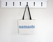 Namaste Tote Purse Handstamped Yoga
