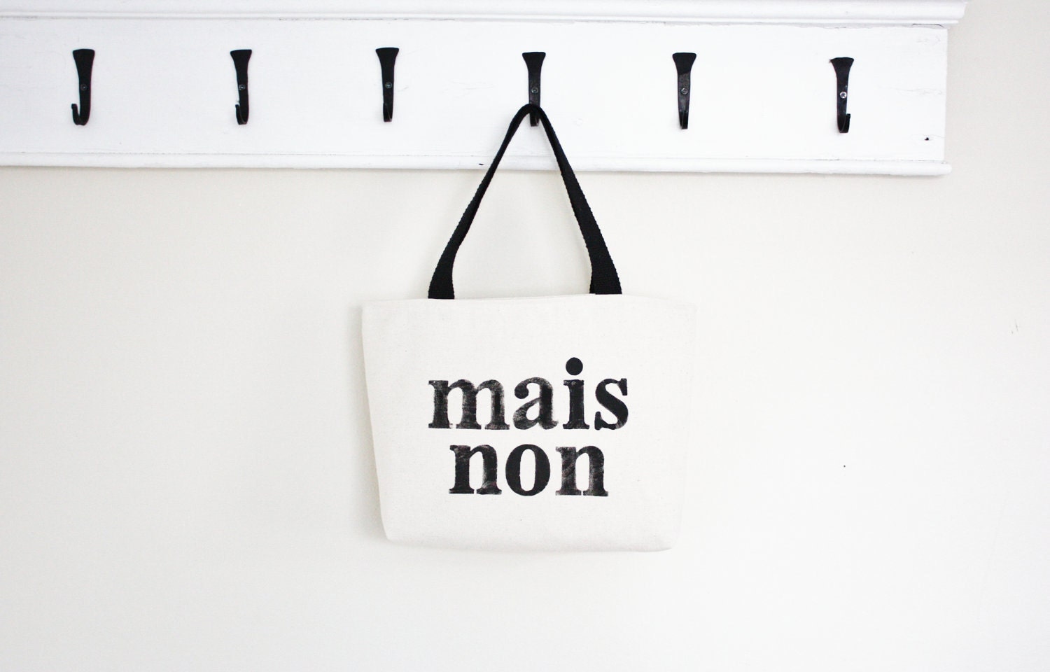 French Handpainted Tote Bag Mais Non