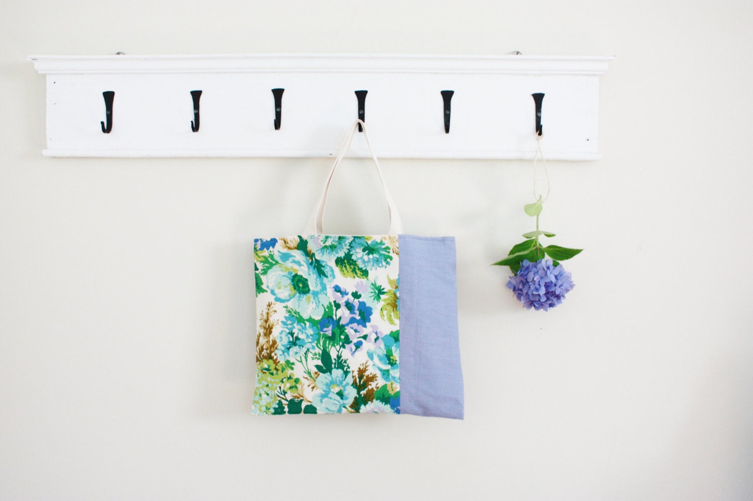 Summer Floral Linen Tote