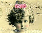 antique PoRTRaiT little girl child children digital download sheet collage altered art greeting cards scrapbooking paper craft supplies