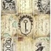 Set of 9 BlackBird CRoWN SKeLeToN KeY CiRCuS CaRNiVaL FeRRiS WHeeL atc aged stained backgrounds antique vintage paper original DIGITAL COLLAGE SHEET altered art hang tags handmade greeting card making supplies hang tags books journals scrapbooking sh1a