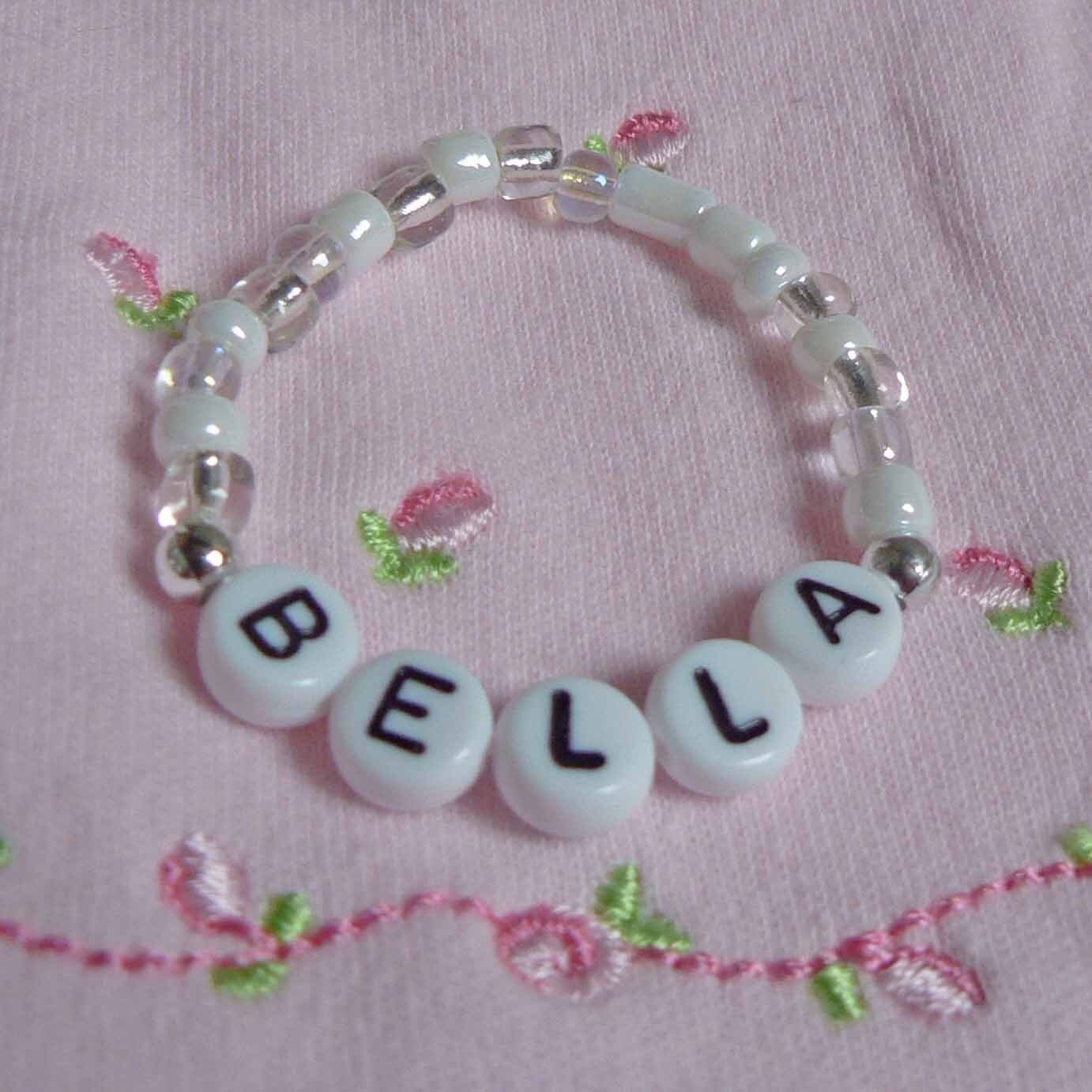Newborn Baby ID Personalized Children's Bracelet by stargazinglily