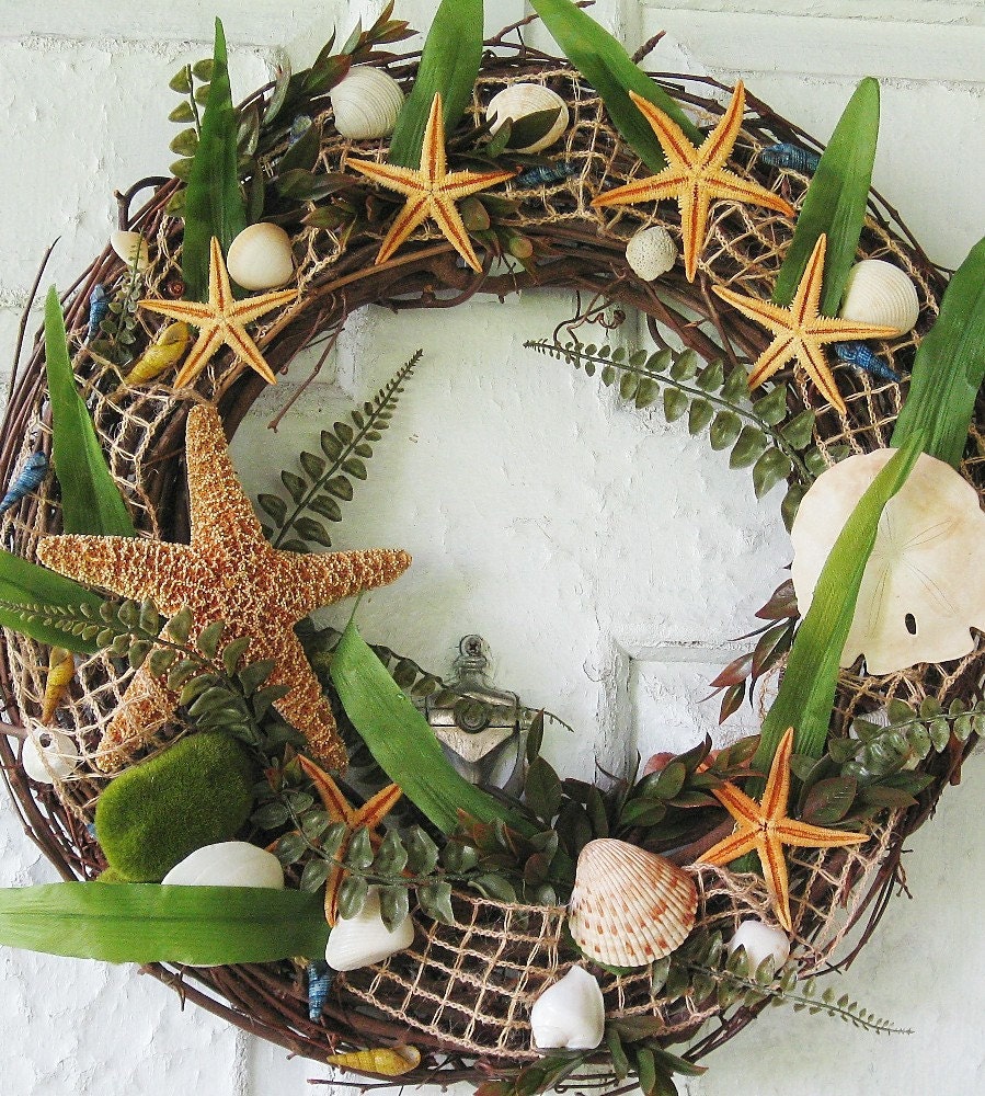 Seashells Wreath Beach Home Decor Nautical Wreath