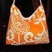 Orange and White Slouch Bag