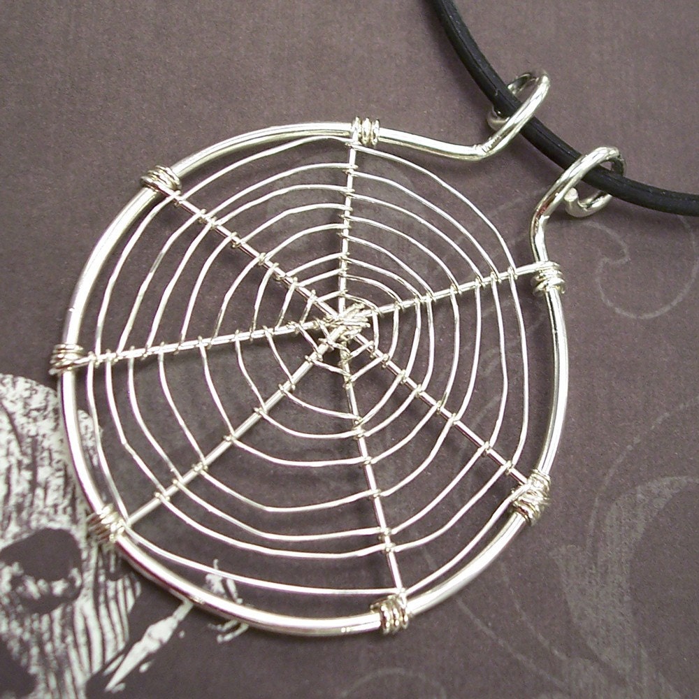 Web Necklace in Sterling Silver Large Size