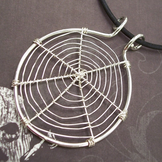 Web Necklace in Sterling Silver Large Size