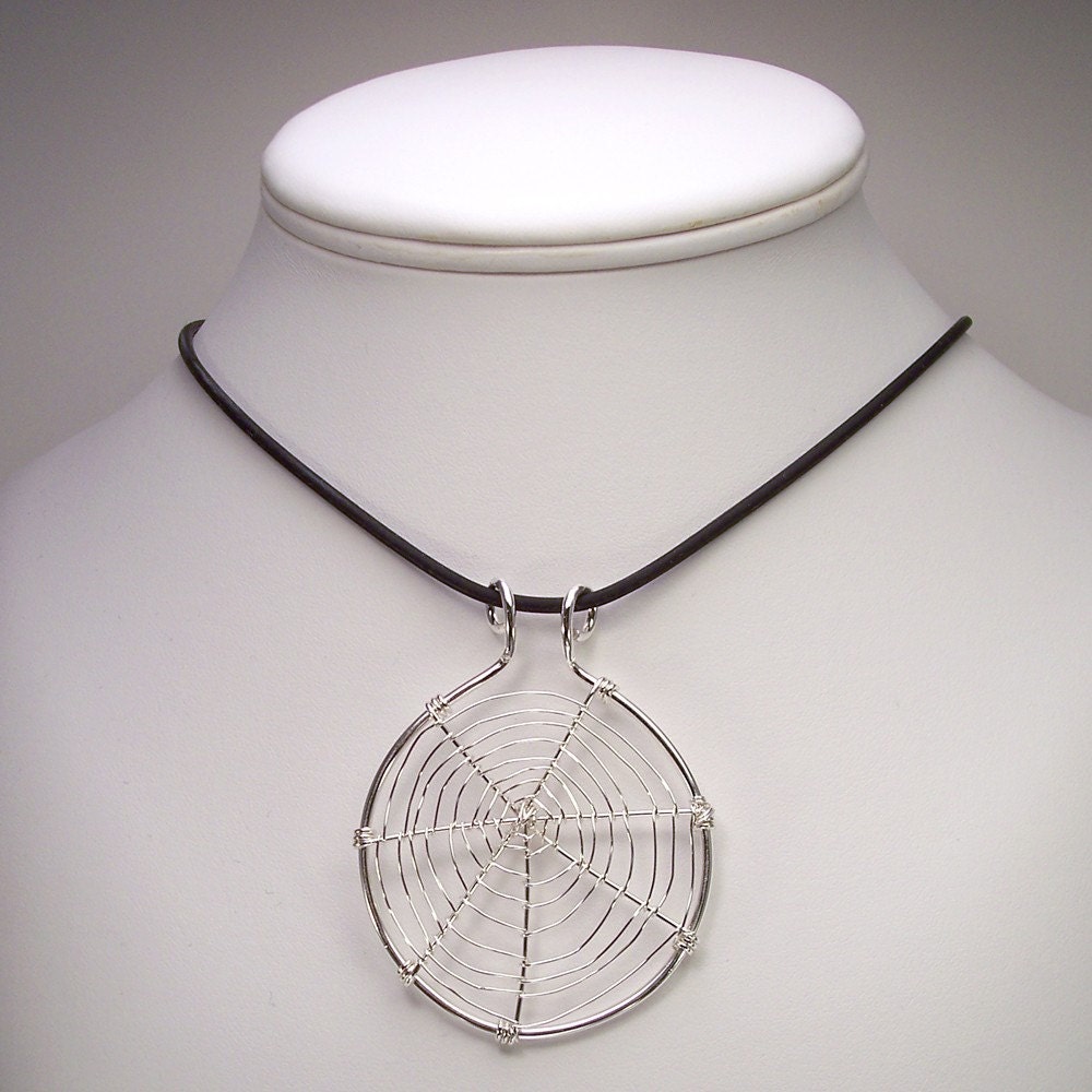 Web Necklace in Sterling Silver Large Size