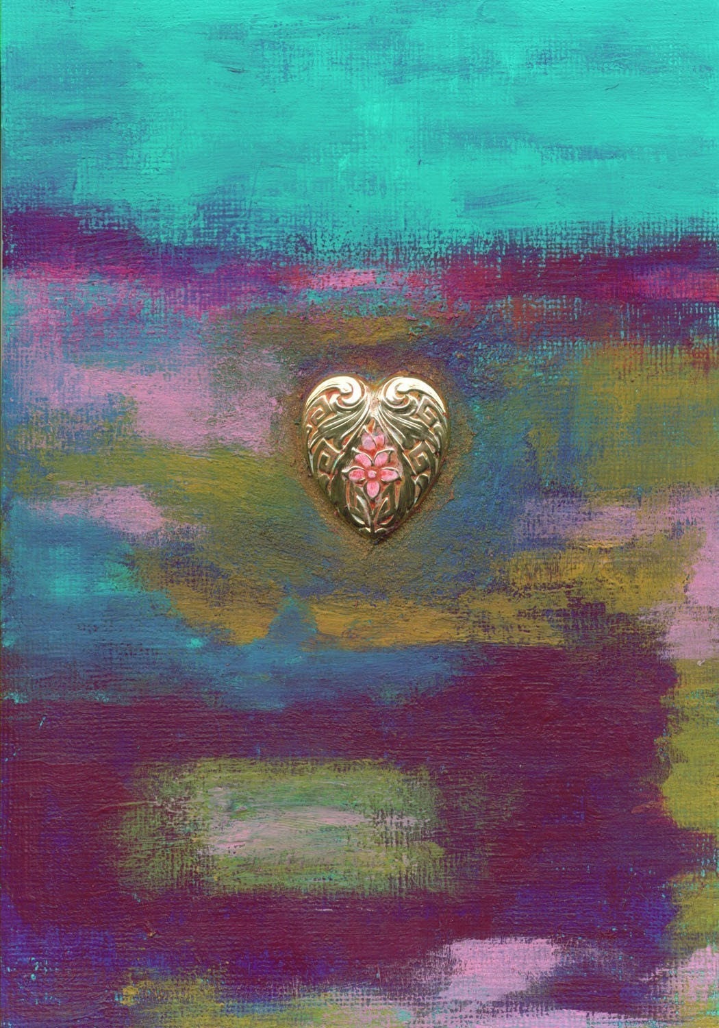 Serenity Heart Blank Note Card Stationery