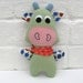 Stuffed Plush Cow - felted wool and cotton softie