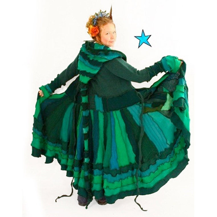 Recycled Sweater Elf Coat Pattern by Katwise - Green Earth friendly