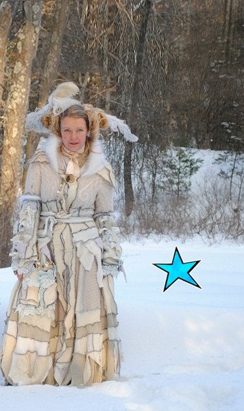 Upcycled Sweater Coat GUIDE- WInter White Snow Gown