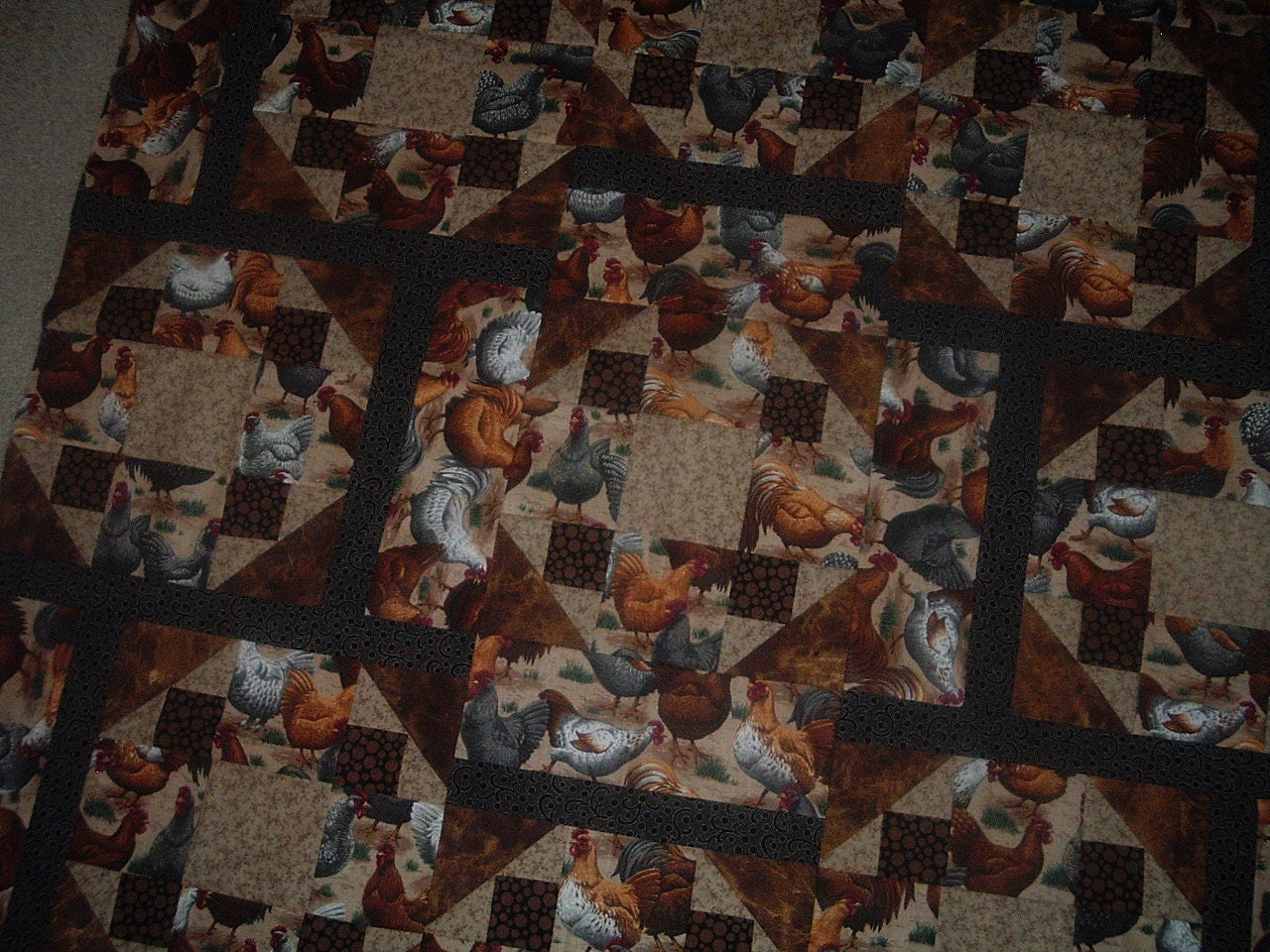 In the Chicken Yard Quilt Top to Finish 45 x 45 inches