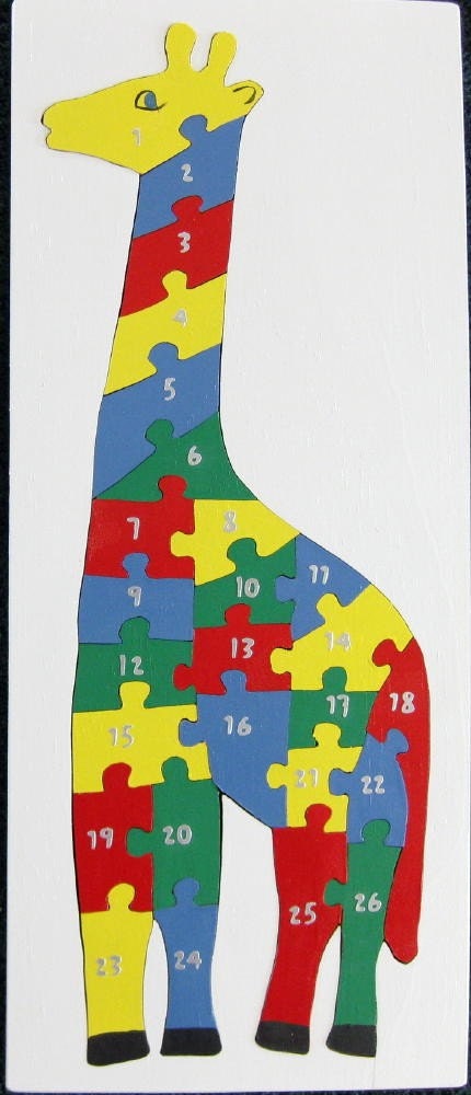 Children's Wood Giraffe Number Puzzle