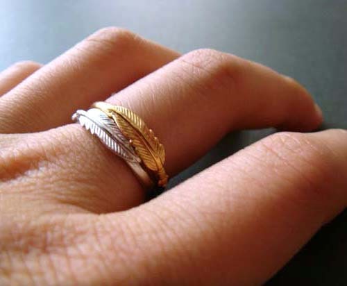 single feather . silver . navajo inspired ring