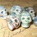 2 Tiny Raku Ceramic Skull Bead 11mm X 9mm