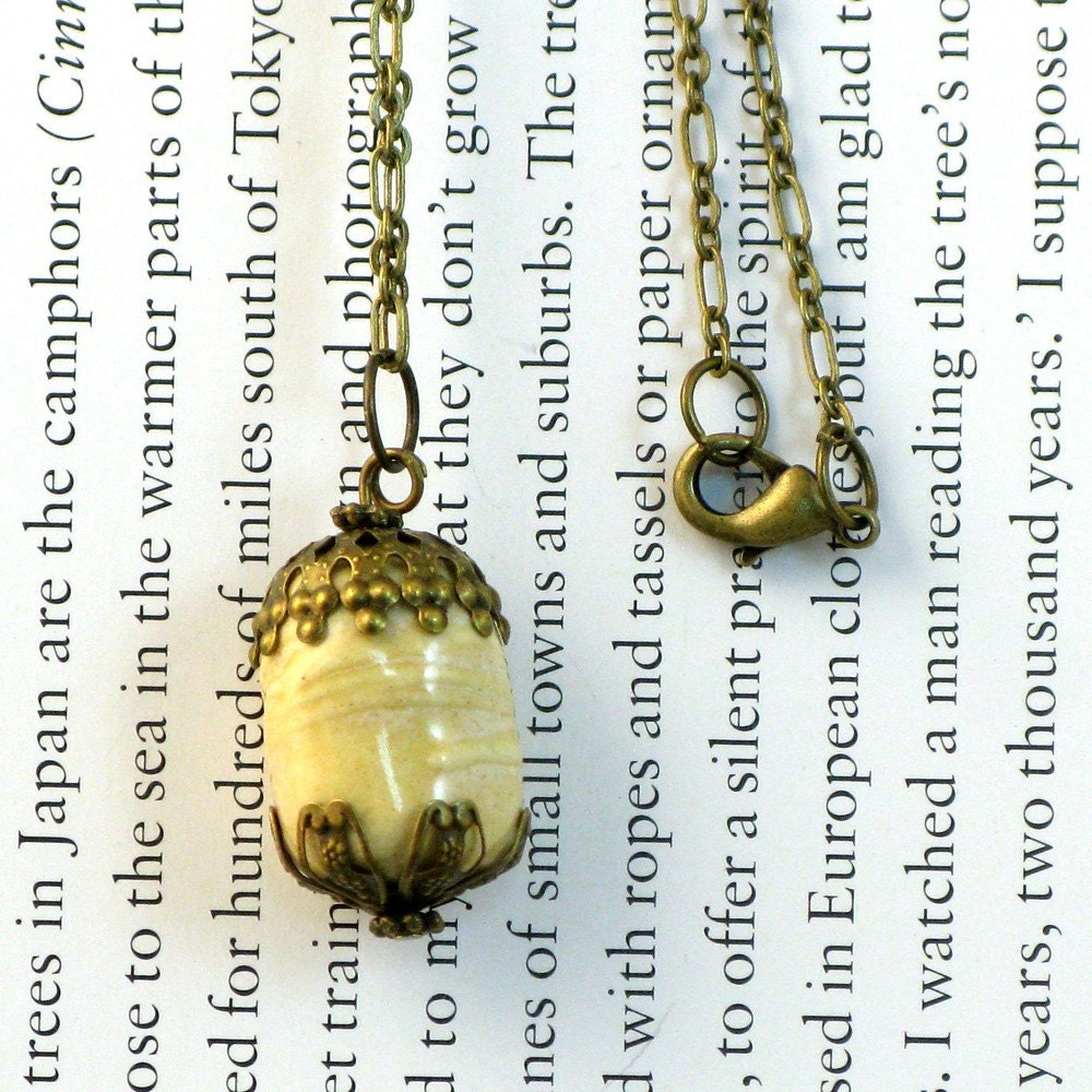 Butter Yellow Acorn Necklace