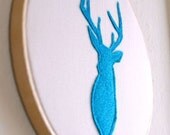 Deer Decor - Embroidery Hoop Wall Art with a Buck Silhouette
