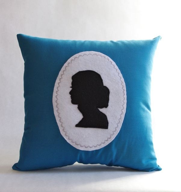 Audrey Hepburn CUSTOM COLOR Blue Pillow