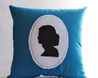Audrey Hepburn CUSTOM COLOR Blue Pillow