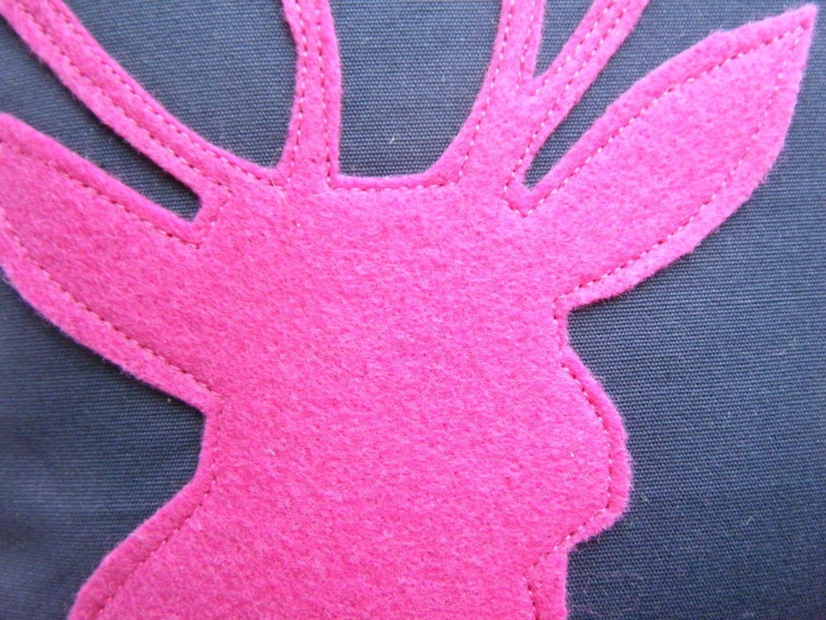 SALE Fuschia and Navy Buckhead Decorative Deer Pillow