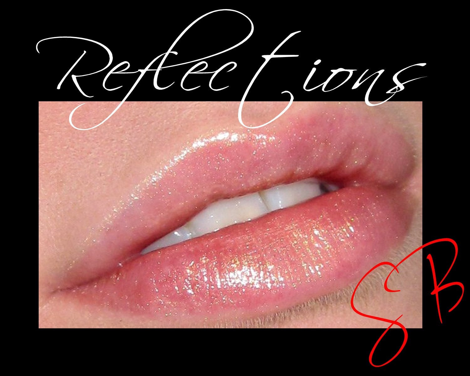 Reflections Lip Gloss (Sheer shimmery white, frosted with gold shimmer) Mineral Lacquered Up Full size wand