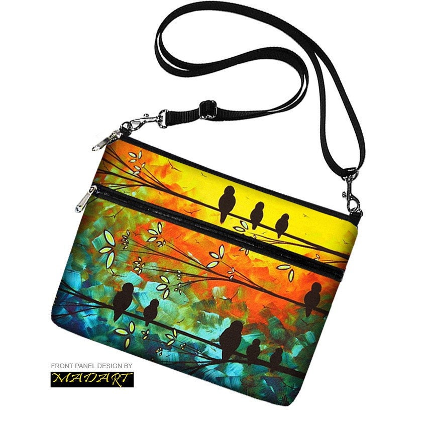 iPad Case Sleeve Cover  Ipad 3 Ipad 2 Ipad 1 - Birds of a Feather MadArt green blue  orange