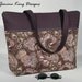 Special Sale - JANINE KING Lrg Padded LAPTOP Tote Bag Case - Mocha Paisley