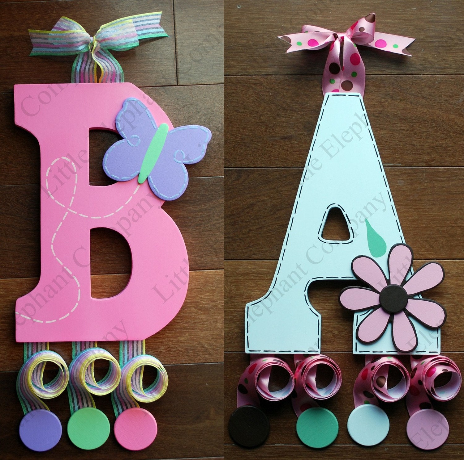 Custom Wooden Wall Letter Hair Barrette, Clip, Clippie, Bow Holder