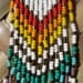 Native American white seed beaded rainbow beauties long
