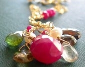 Wonderful Tonight- Ruby and Tourmaline Necklace