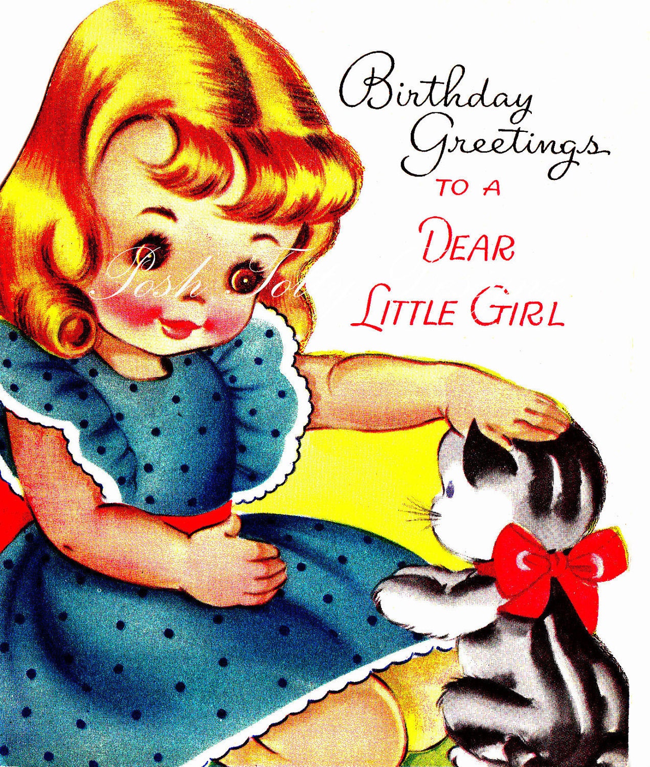 Vintage A Little Girls Best Friend Greetings Card Digital Printable Images (34c)