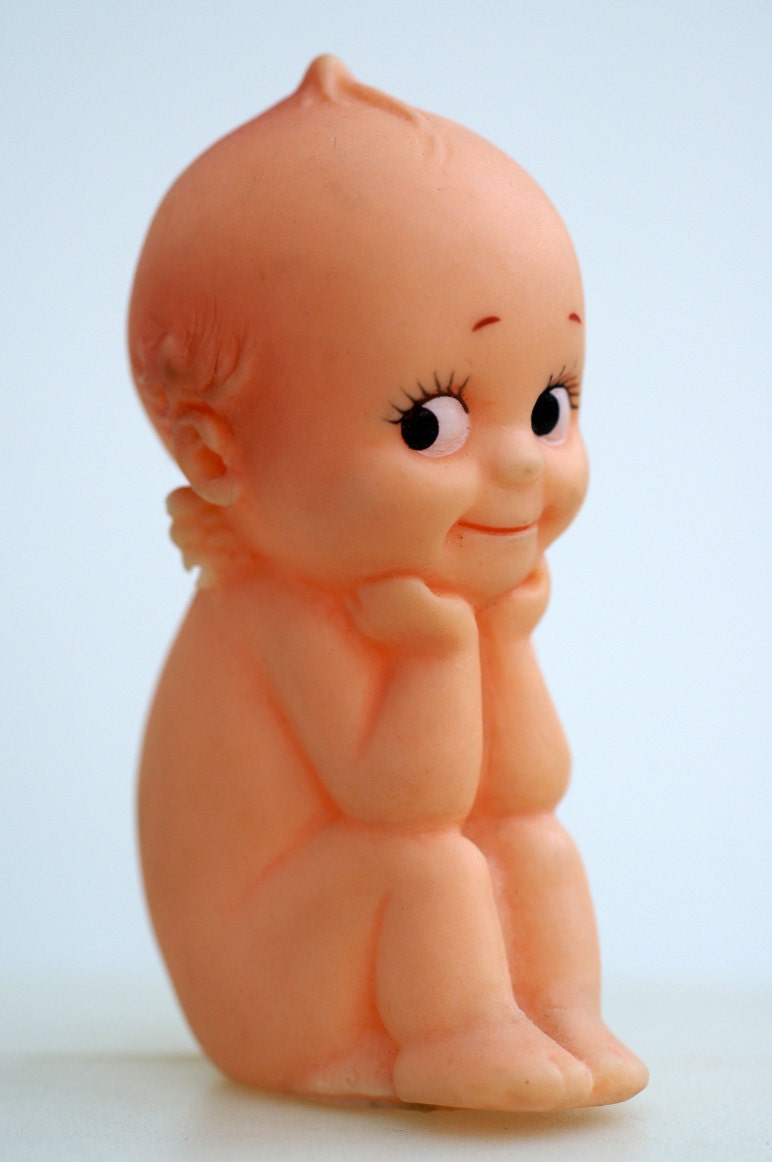 Vintage by poshtottydesignz doll vintage Plastic 1960s value Doll  kewpie Japanese Kewpie