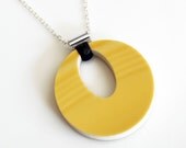 Cut out Simple Circle Necklace - Buttercup Yellow - Recycled China