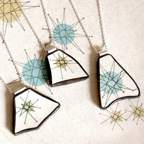 Custom Broken Plate Pendants on Chains from YOUR Broken Plate - Recycled China